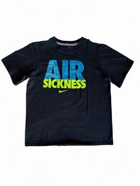 Nike Boys Air Sickness Graphic Tee Black Volt Green M 10/12
